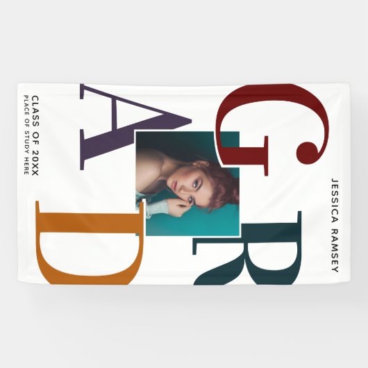 Trendy Afstudeerder Foto Afstuderen deur banner (Horizontaal)