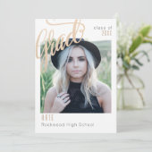 Trendy Afstudeerder kondiging Golden Framing Open  Kaart (Staand voorkant)