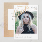 Trendy Afstudeerder kondiging Golden Framing Open  Kaart (Voorkant / Achterkant)