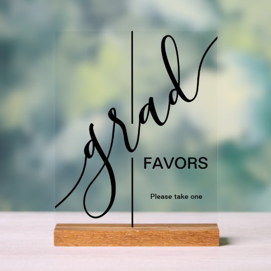 Trendy Afstudeerder Script Afstuderen Favors Acryl Bord (Neutraal)