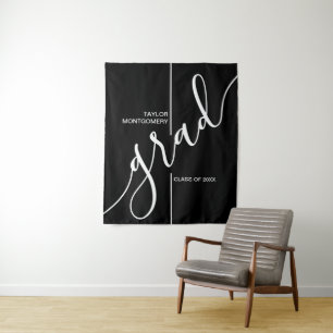 Trendy Afstudeerder Script Graduation Party Achter Wandkleed
