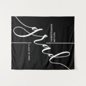 Trendy Afstudeerder Script Graduation Party Achter Wandkleed (Voorkant (horizontaal))