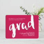 Trendy Afstudeerder White | Uitnodiging tot het ro (Staand voorkant)