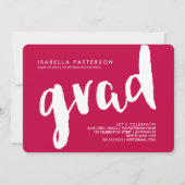 Trendy Afstudeerder White | Uitnodiging tot het ro (Voorkant)