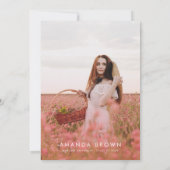 Trendy afstudeerfeest 2025 Elegante Bloemen Kaart (Achterkant)