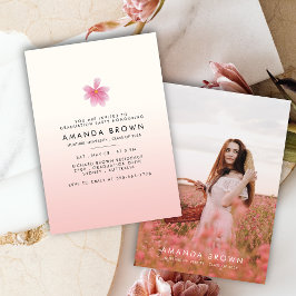 Trendy afstudeerfeest 2025 Elegante Bloemen Kaart