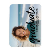 Trendy afstudeerfoto met geborstelde lettertype magneet (Verticaal)