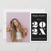 Trendy Afstudeerfoto Zwart en Wit Kaart (Voorkant)