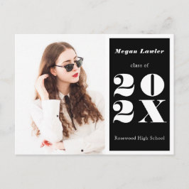 Trendy Afstuderen aankondiging foto zwart Briefkaart