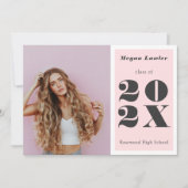 Trendy Afstuderen Aankondiging Fotokaart Blush (Voorkant)