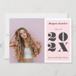 Trendy Afstuderen Aankondiging Fotokaart Blush