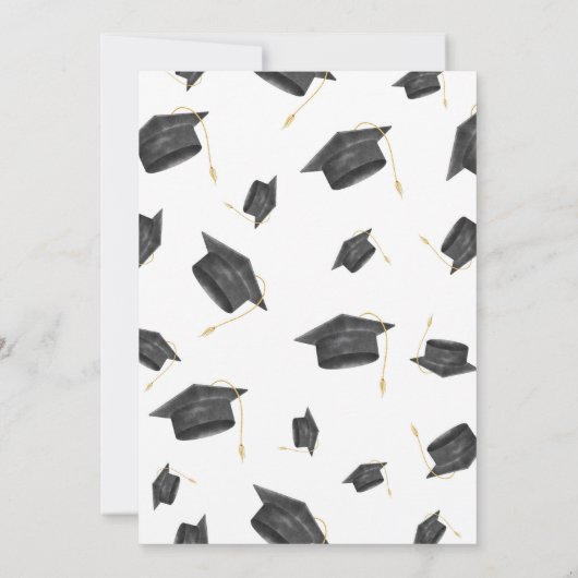 Trendy Afstuderen Aankondiging, Graduation Party Kaart (Achterkant)