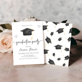 Trendy Afstuderen Aankondiging, Graduation Party Kaart
