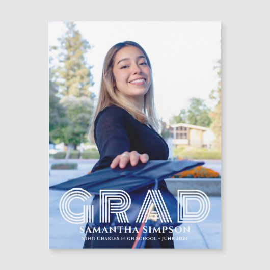 Trendy Afstuderen Aankondiging Magnetische Kaart (Voorkant)