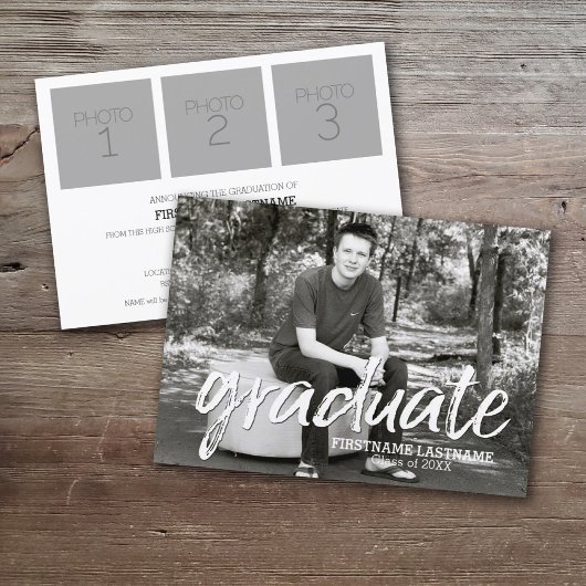 Trendy Afstuderen Aankondiging met 4 Foto's