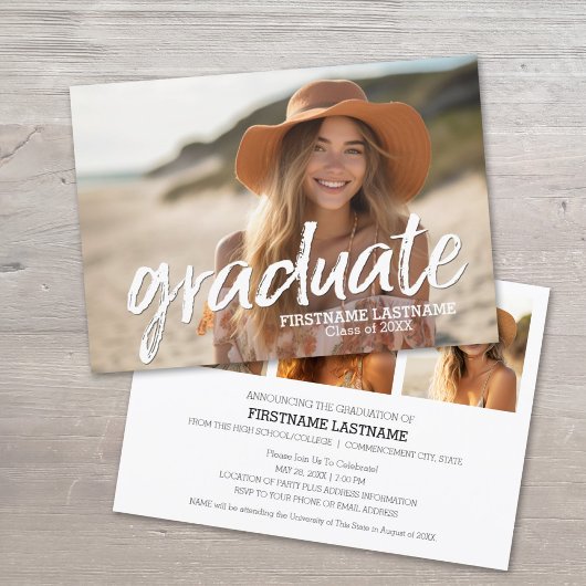 Trendy Afstuderen Aankondiging met 4 Foto's