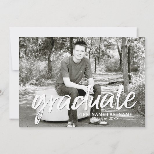 Trendy Afstuderen Aankondiging met 4 Foto's (Voorkant)