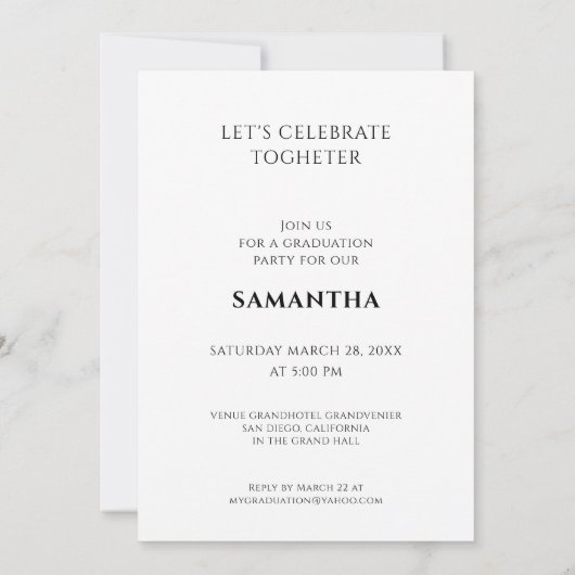 Trendy Afstuderen Aankondiging Uitnodiging Kaart (Achterkant)