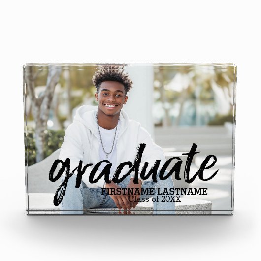 Trendy Afstuderen Afbeelding met geborsteld Letter Fotoblokken (Voorkant)