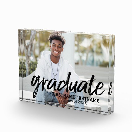 Trendy Afstuderen Afbeelding met geborsteld Letter Fotoblokken (Rechts)