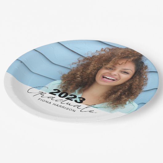Trendy Afstuderen Celebration Foto Papieren Bordje (Gekanteld)