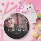 Trendy Afstuderen Celebration Foto Papieren Bordje (Feest)