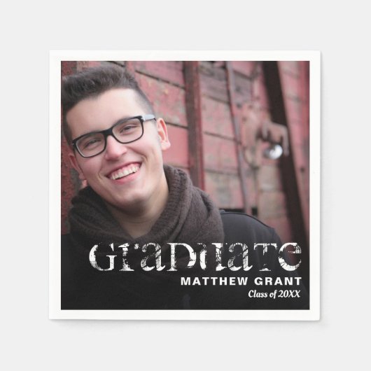 Trendy Afstuderen Celebration Foto Servet (Voorkant)