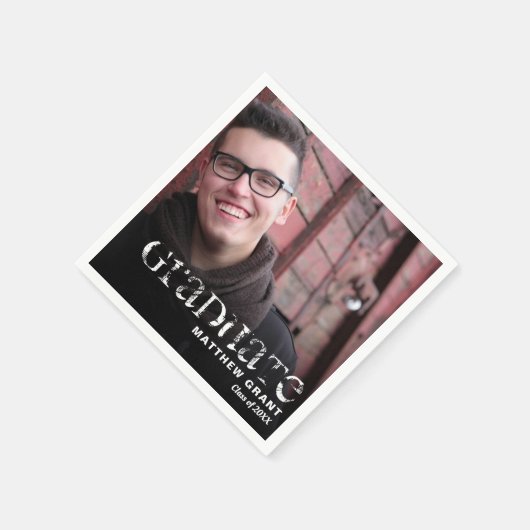 Trendy Afstuderen Celebration Foto Servet (Hoek)