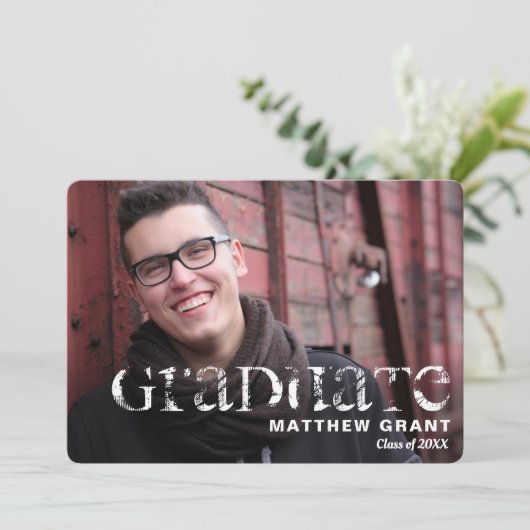 Trendy Afstuderen Celebration Invitation Kaart (Staand voorkant)