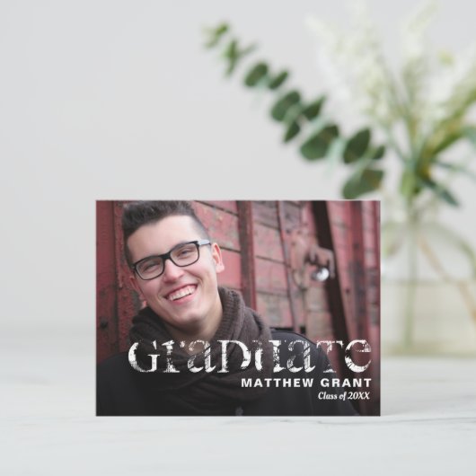 Trendy Afstuderen Celebration Party Uitnodiging Briefkaart (Staand voorkant)