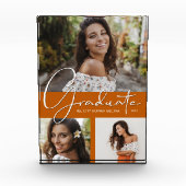 Trendy Afstuderen Collage op verbrand Sinaasappel Fotoblokken (Voorkant)