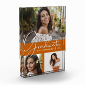 Trendy Afstuderen Collage op verbrand Sinaasappel Fotoblokken (Links)