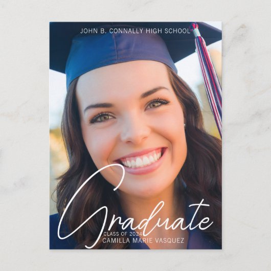 Trendy Afstuderen de Witte Bekleding van het Manus Briefkaart (Voorkant)