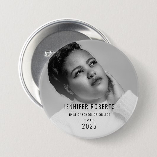 Trendy Afstuderen foto Ronde Button 7,6 Cm (Voorkant /achterkant)