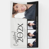 Trendy Afstuderen Fotocollage Zwart Spandoek (Verticaal)