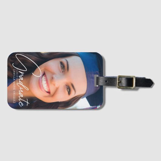 Trendy Afstuderen het Witte Afstuderen van het Man Bagagelabel (Voorkant (horizontaal))