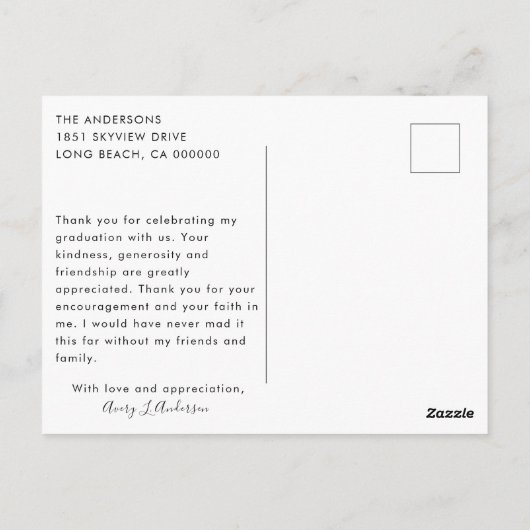 Trendy Afstuderen kalligrafie Hartelijk dank Briefkaart (Achterkant)