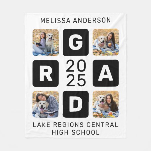 Trendy Afstuderen Keepomwille Unieke fotocollage Fleece Deken (Voorkant)