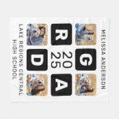 Trendy Afstuderen Keepomwille Unieke fotocollage Fleece Deken (Voorkant (Horizontaal))