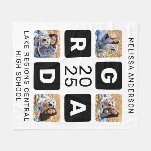 Trendy Afstuderen Keepomwille Unieke fotocollage Fleece Deken (Voorkant (Horizontaal))