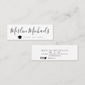 Trendy afstuderen naam invoegkaart mini visitekaartje (Voorkant / Achterkant)