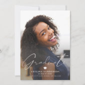 Trendy afstuderen script 2 foto eenvoudig afstuder aankondiging (Voorkant)