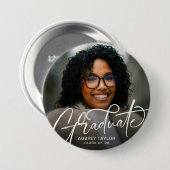 Trendy Afstuderen Script Photo-Afstuderen Ronde Button 7,6 Cm (Voorkant /achterkant)