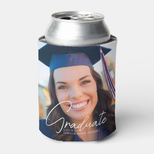 Trendy Afstuderen Senior Photo Keepsake Party Blikjeskoeler (Blikje Voorkant)