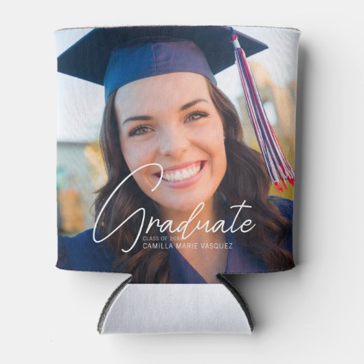 Trendy Afstuderen Senior Photo Keepsake Party Blikjeskoeler (Voorkant)