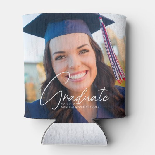 Trendy Afstuderen Senior Photo Keepsake Party Blikjeskoeler (Achterkant)