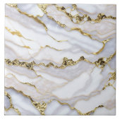 Trendy Agaat Marmer Wit Goud Collectie Tegeltje (Voorkant)