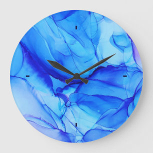 Trendy Agate Abstracte Indigo Blue Paarse Ink Art Grote Klok