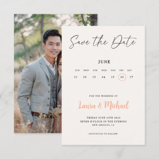Trendy Agenda Save The Date Met Foto Kaart