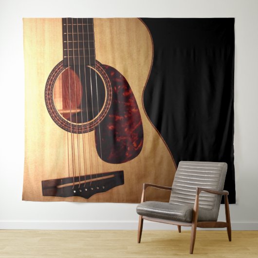 Trendy akoestische gitaar Musical Country Tapestry Wandkleed (In Situ (horizontaal))